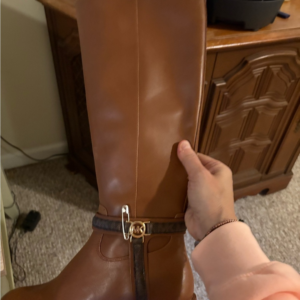 Elegant Brown Leather Knee-High Boots